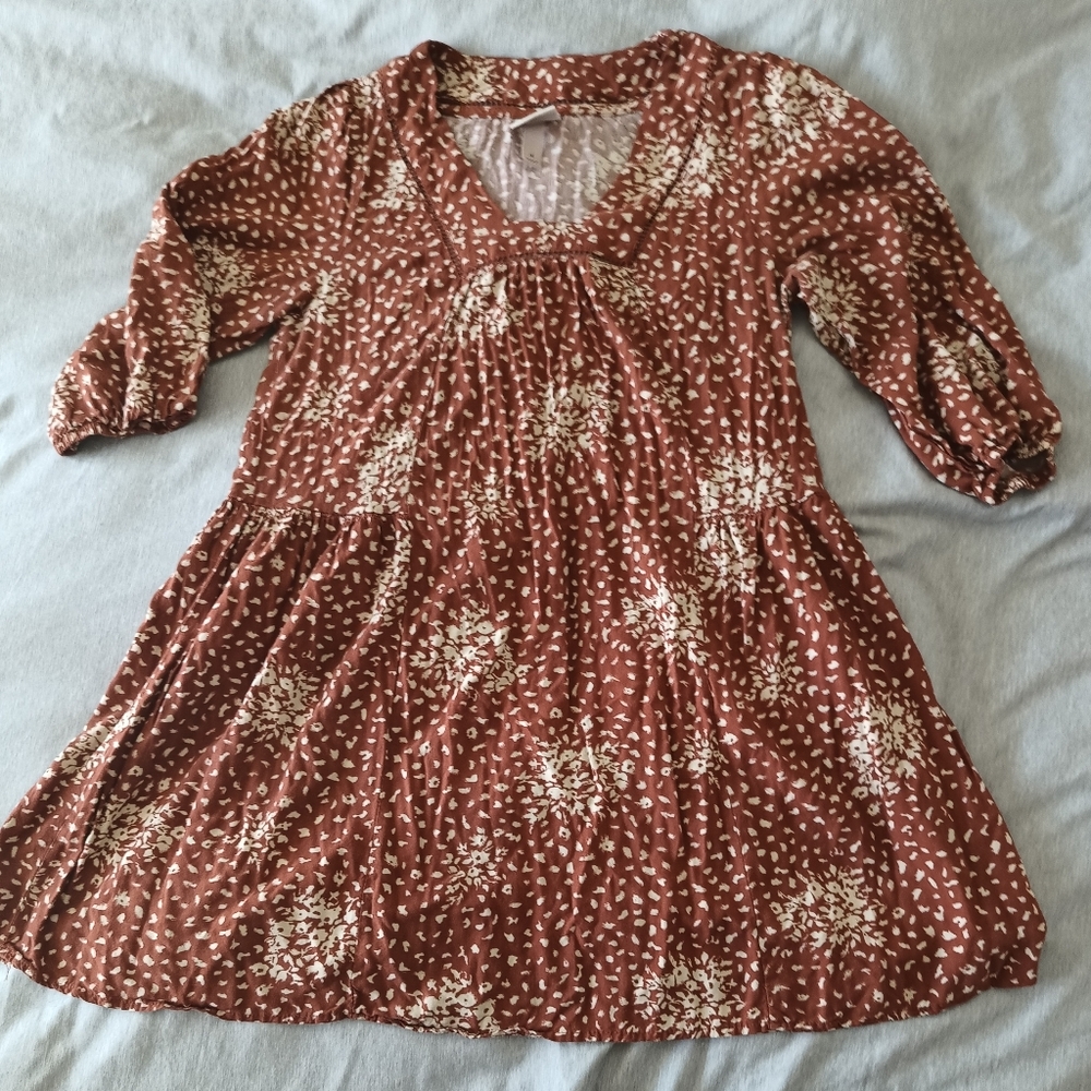 Knox Rose Floral Brown Dress. Size M